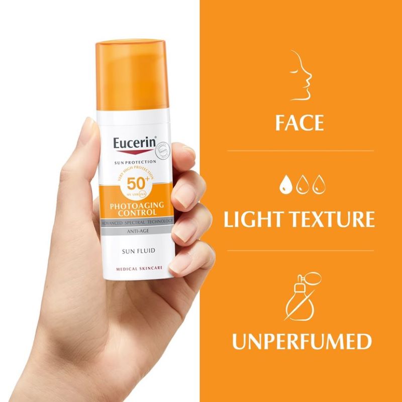 Eucerin Sun Photoaging Control Anti-age Fluid SPF50 50ml, Eucerin Sun Photoaging Control Anti-age Fluid SPF50 รีวิว , EUCERIN SUN AGE REPAIR SERUM SPF 50 ,Eucerin, Eucerin กันแดด